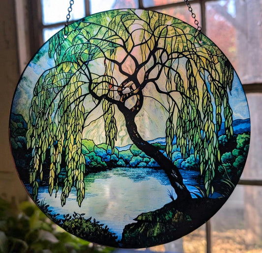Weeping Willow: Stained Glass Style Window Hanging