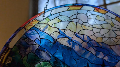Lazy River Kayaking: Stained Glass Style Window Hanging