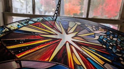 Nativity: Stained Glass Style Window Hanging