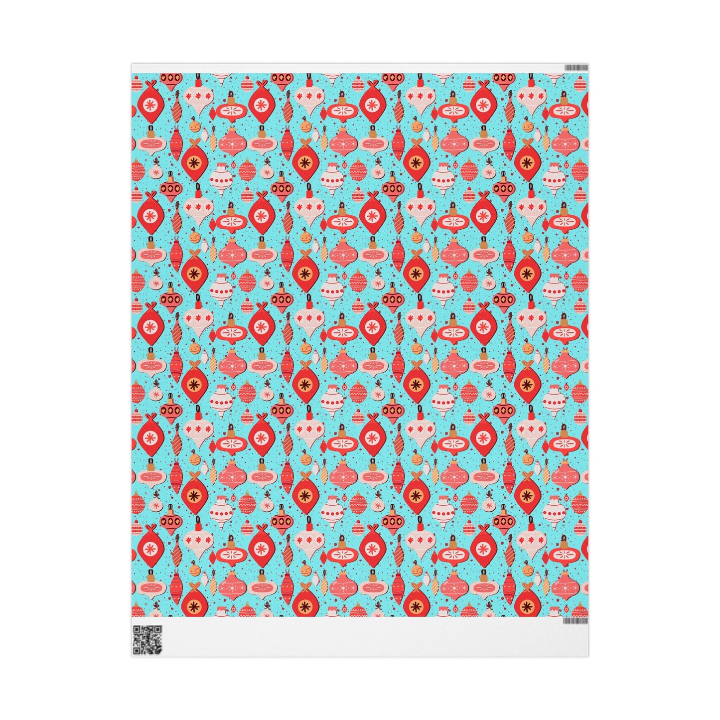 Blue Christmas Ornament Gift Wrapping Papers - Custom Holiday Gift Wrap -