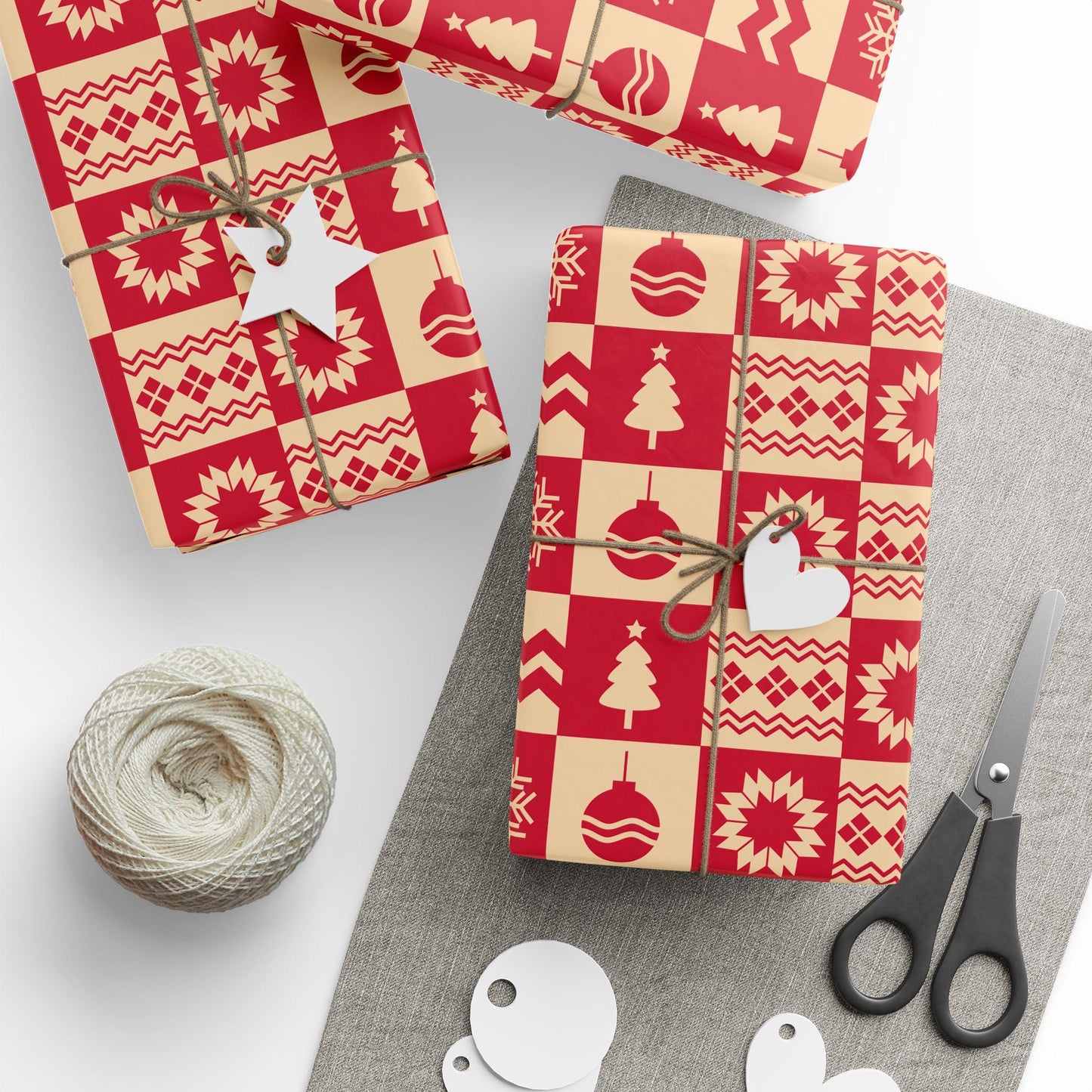 Christmas Pattern Holiday Gift Wrapping Papers - Christmas Pattern Holiday Gift Wrap Red