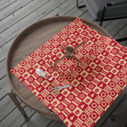 Christmas Pattern Holiday Gift Wrapping Papers - Christmas Pattern Holiday Gift Wrap Red