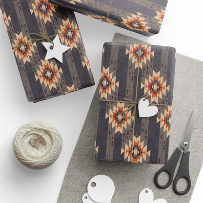 Vintage Western Gift Wrap Papers - Vintage Western Print Wrapping Paper - Unique Aztec Gift Paper