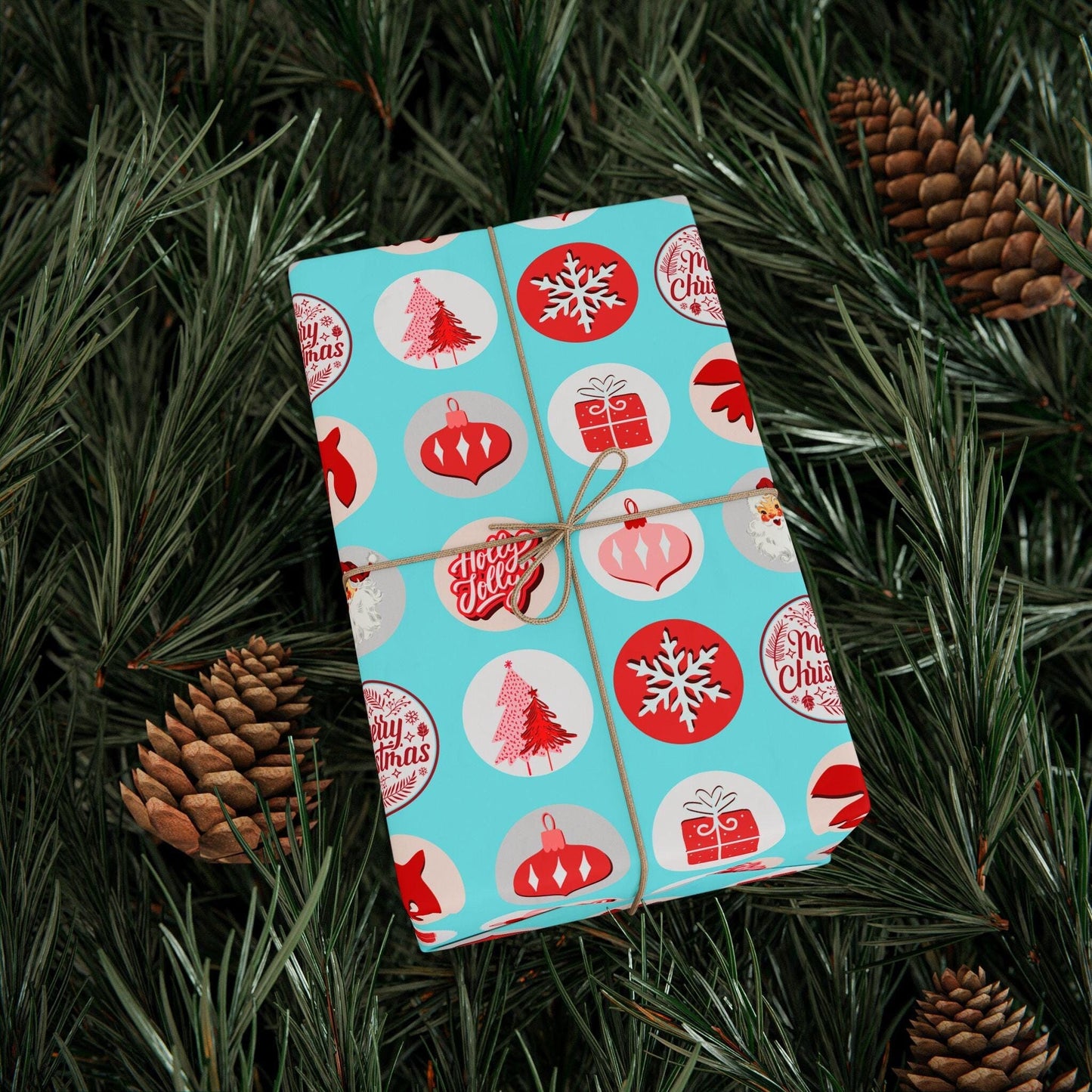 Vintage Christmas Gift Wrap Papers - Retro Christmas Gift wrapping - Nostalgic Santa Claus Wrapping paper