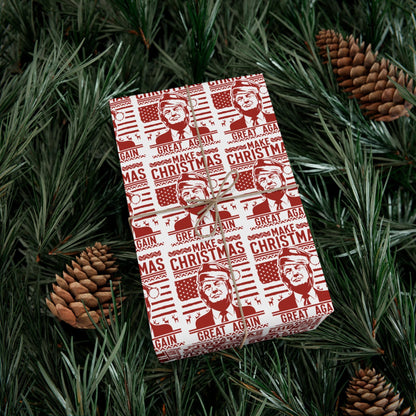 Trump Christmas Wrapping Paper | Make Christmas Great Again Wrapping Paper | Funny Christmas Gift Paper | MAGA Gift Wrap | Republican Gift