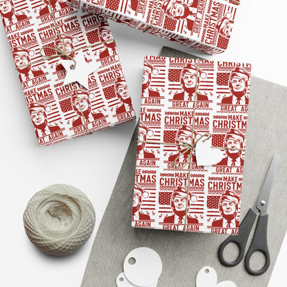 Trump Christmas Wrapping Paper | Make Christmas Great Again Wrapping Paper | Funny Christmas Gift Paper | MAGA Gift Wrap | Republican Gift