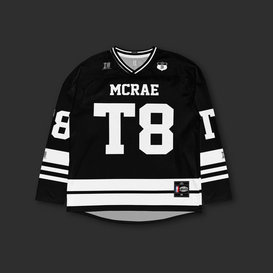 Unisex Streetwear Hockey Jersey: T8 Concert Outfit Black and White