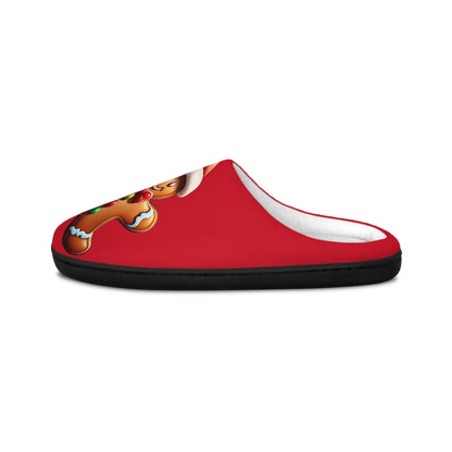Women's Slippers Christmas Giftfor Her Red HouseSlipper with GingerbreadMan Design Holiday Indoor Shoes Cozy Footwear Santa Hat Slipper
