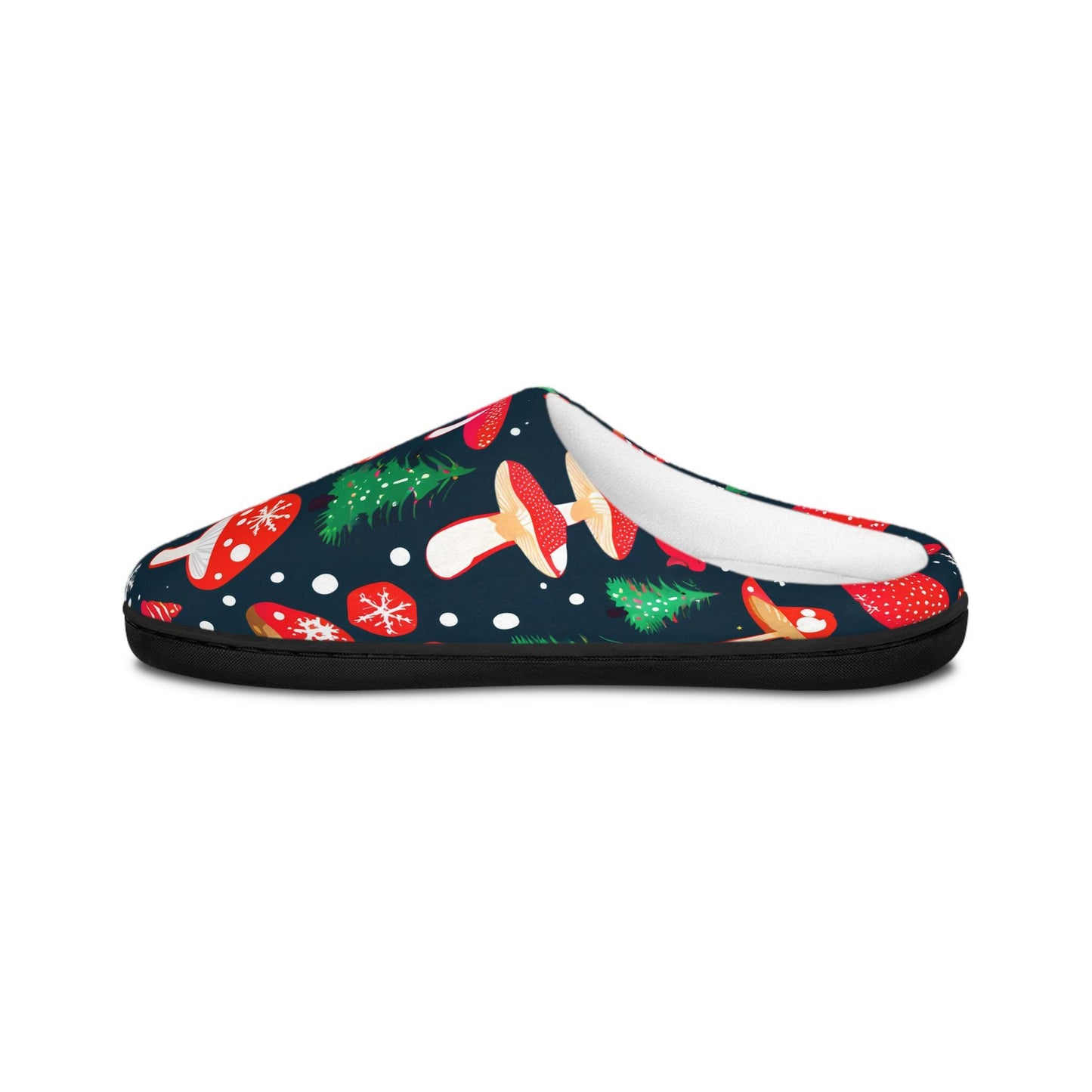 Christmas Slippers ForMen Red Mushroom ChristmasTree Snowflake Winter Indoor House Shoes Men's Home Footwear Holiday Cozy Gifte ForHim