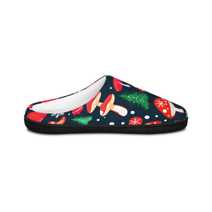 Christmas Slippers ForMen Red Mushroom ChristmasTree Snowflake Winter Indoor House Shoes Men's Home Footwear Holiday Cozy Gifte ForHim
