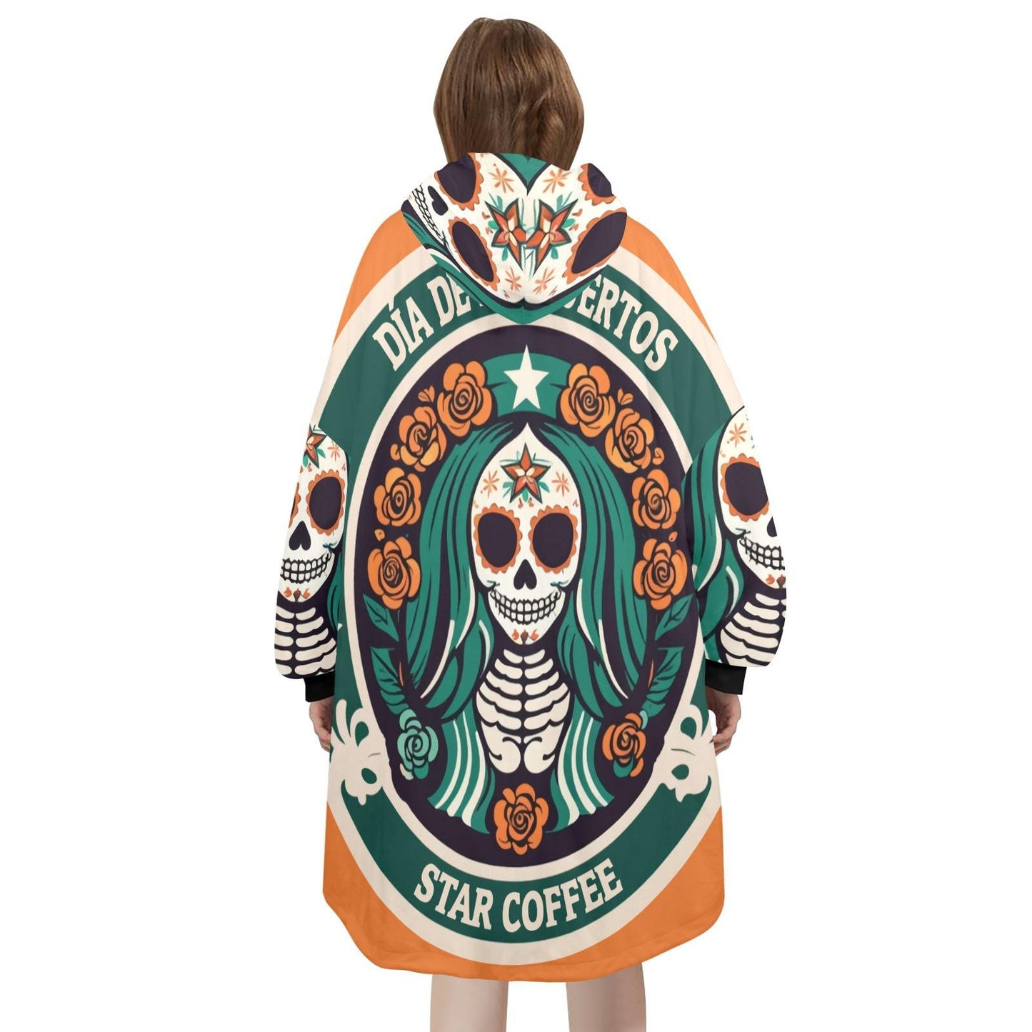 Day of the Dead Blanket Hoodie Coffee personalized blankets hoodie Chicano Día De Los Muertos Blanket day of the dead Blanket