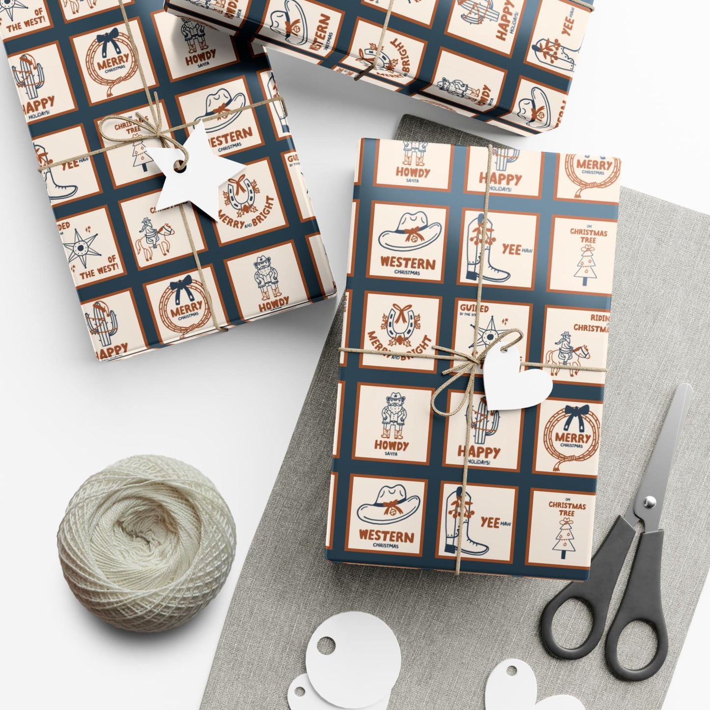 Western Cowboy  Gift Wrap Papers - Pick  Western Print - Retro Classic Country Western Cowgirl
