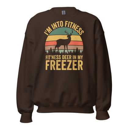 Funny hunting sweatshirt men, im into fitness as in fitness deer Sweatshirt, gift for hunter, hunting sweatshirt men, hunting gifts for men