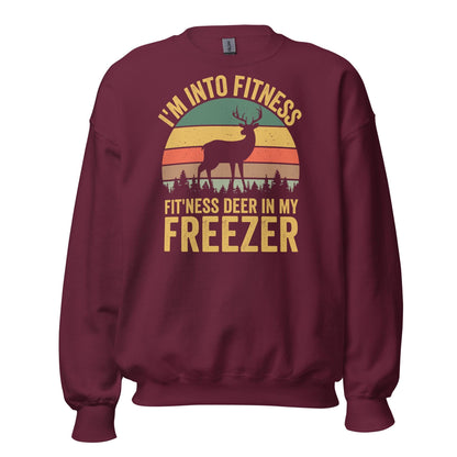 Funny hunting sweatshirt men, im into fitness as in fitness deer Sweatshirt, gift for hunter, hunting sweatshirt men, hunting gifts for men