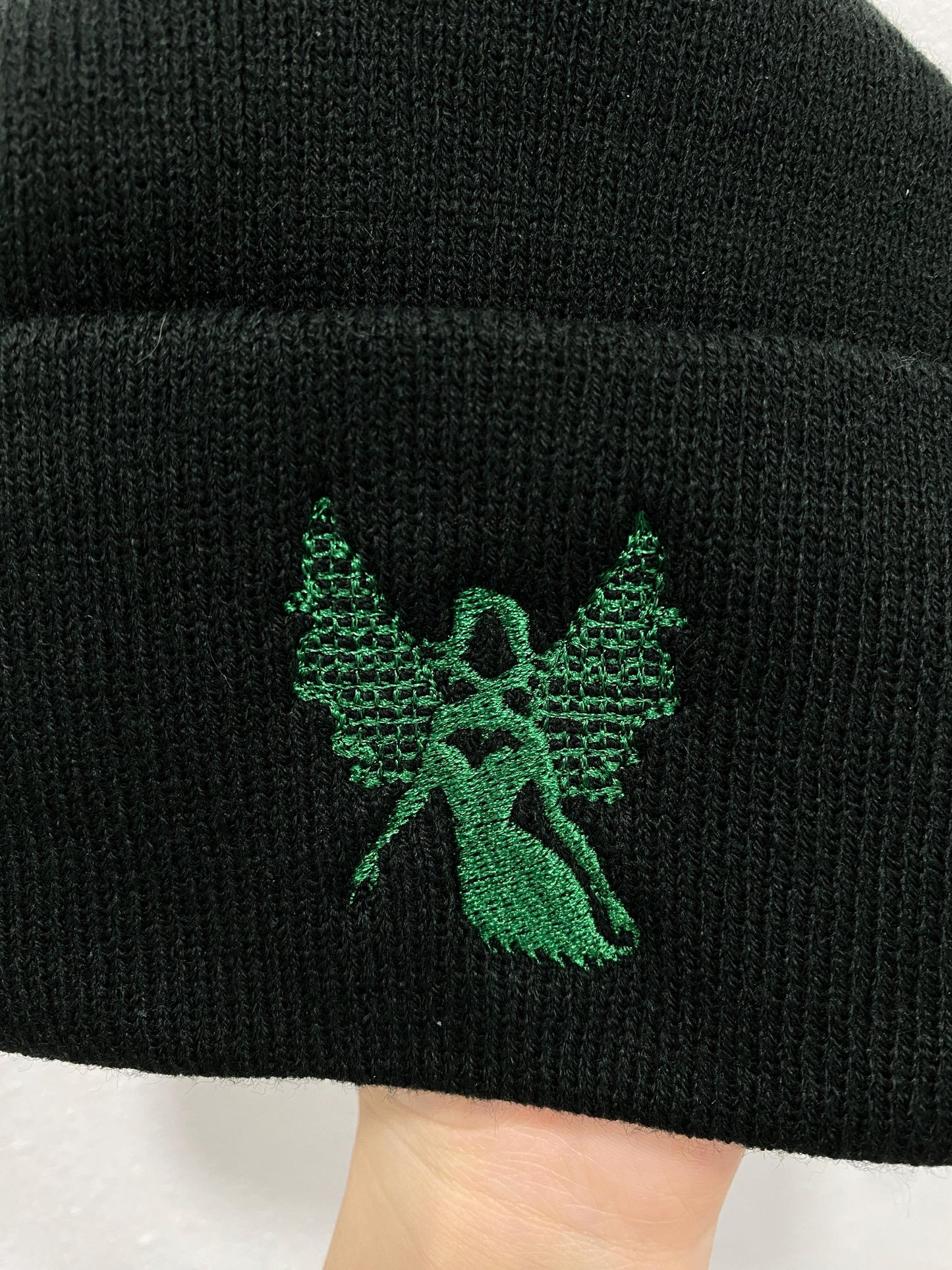 DARK FAIRY Beanie, Embroidered Customizable Winter hat, Cool Trendy Street Wear Design Comfy Cold Weather Wear, Great Gift Present for Teen