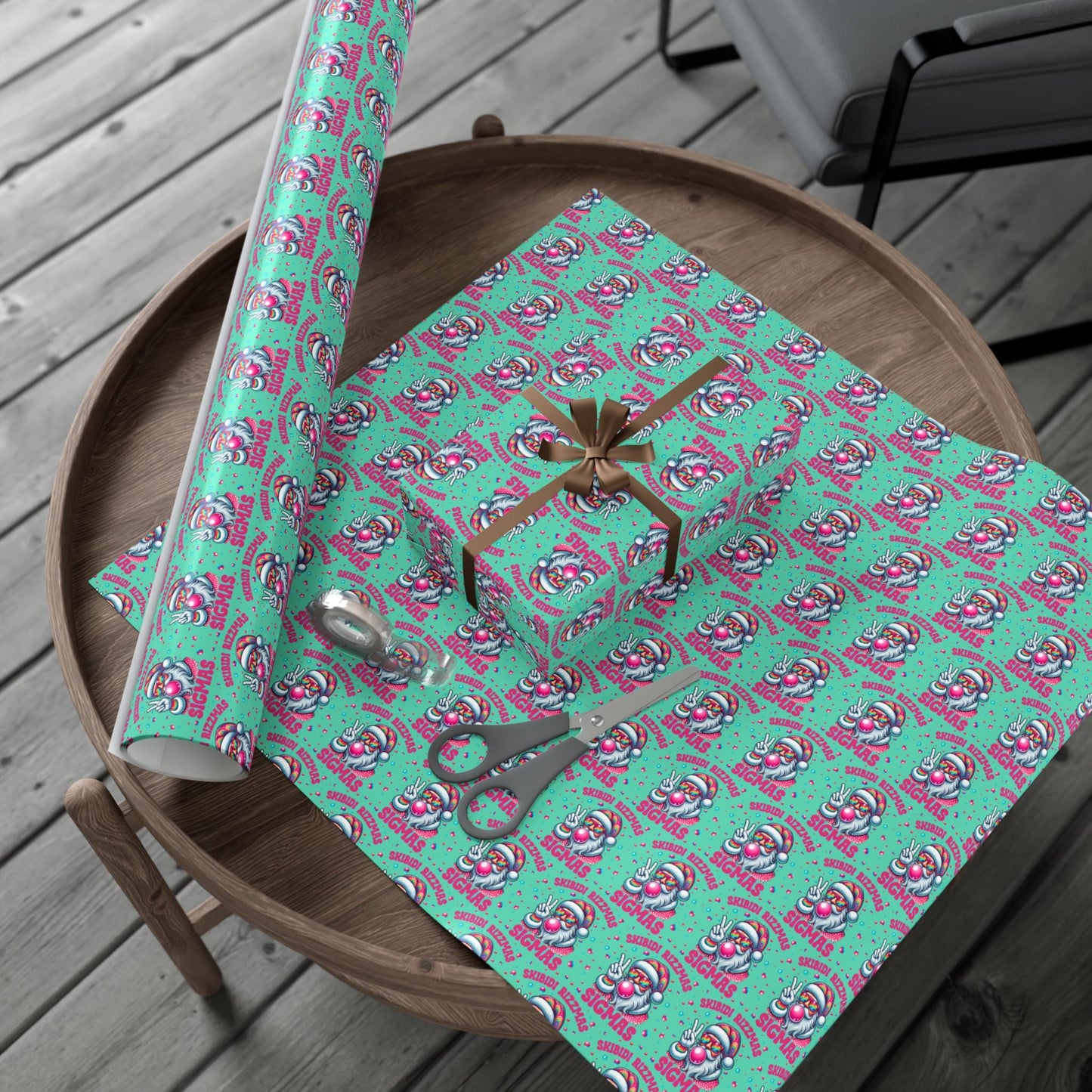 Skibidi Rizzmas Christmas Santa Gift Wrapping paper - Sigma Rizz holiday Gift wrap -Funny Gift Wrap Skibidi Rizz Tween gift idea