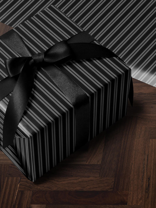 Gothic Gift Wrap Black Stripe Wrapping Paper Elegant Gift Wrap Classic Wrapping Paper Holiday Gift Wrap Chic Wrapping Paper Birthday Gift