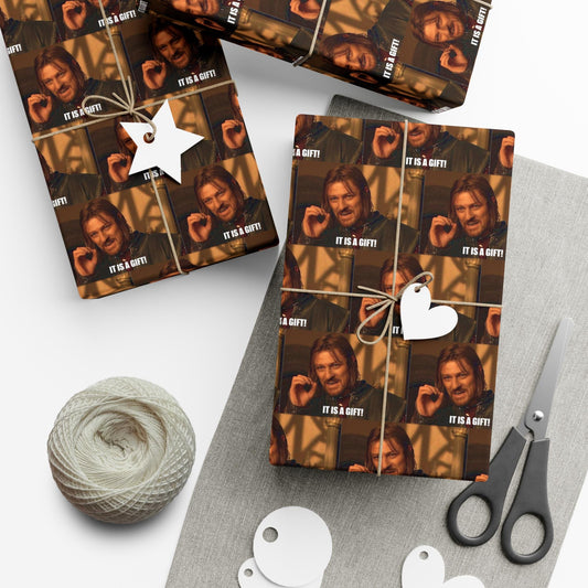 Boromir It is a gift wrapping paper - Lord of the Rings Fellowship LOTR - Gift Wrap