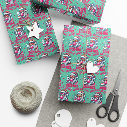 Rizz the Season Christmas Santa Gift Wrapping paper - Rizz holiday Gift wrap -Funny Gift Wrap- Skibidi Rizzmas
