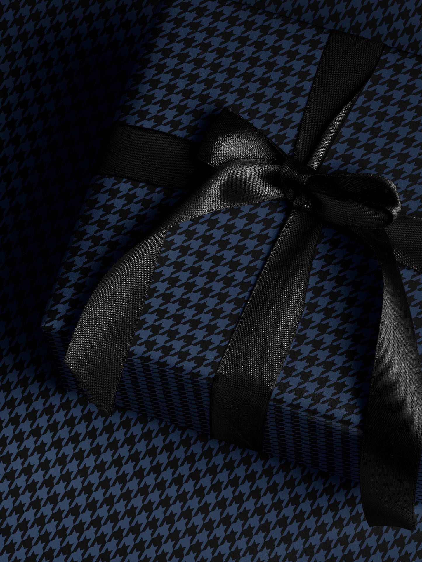 Blue Houndstooth Wrapping Paper Elegant Gift Wrap Unique Wrapping Paper Birthday Man Gift Idea Holiday Gift Wrap for Him Classy Decor Blue