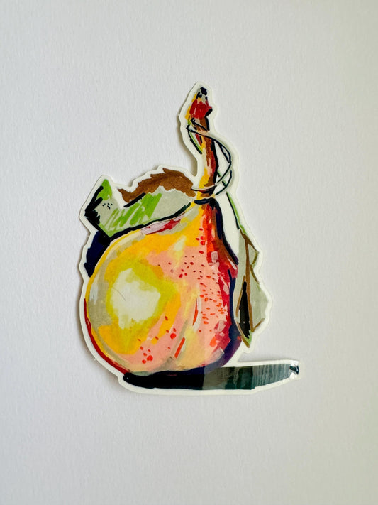 Juicy Pear | Vinyl Sticker Decal | Water resistant Foodie sticker