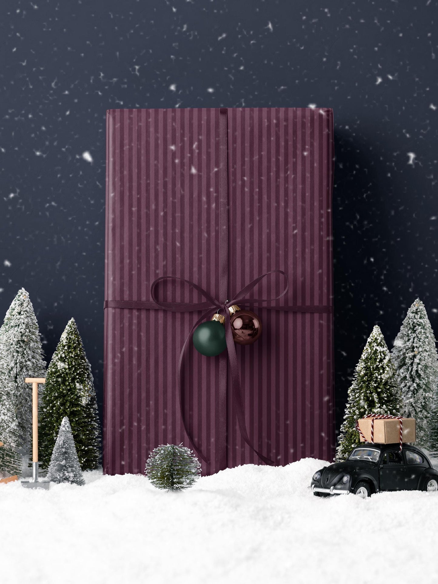 Plum Stripe Wrapping Paper Purple Gift Wrap Christmas Wrapping Paper Holiday Gift for Daughter Baby Shower Gift Wrap Kid Birthday Party