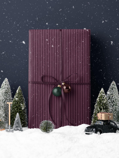 Plum Stripe Wrapping Paper Purple Gift Wrap Christmas Wrapping Paper Holiday Gift for Daughter Baby Shower Gift Wrap Kid Birthday Party