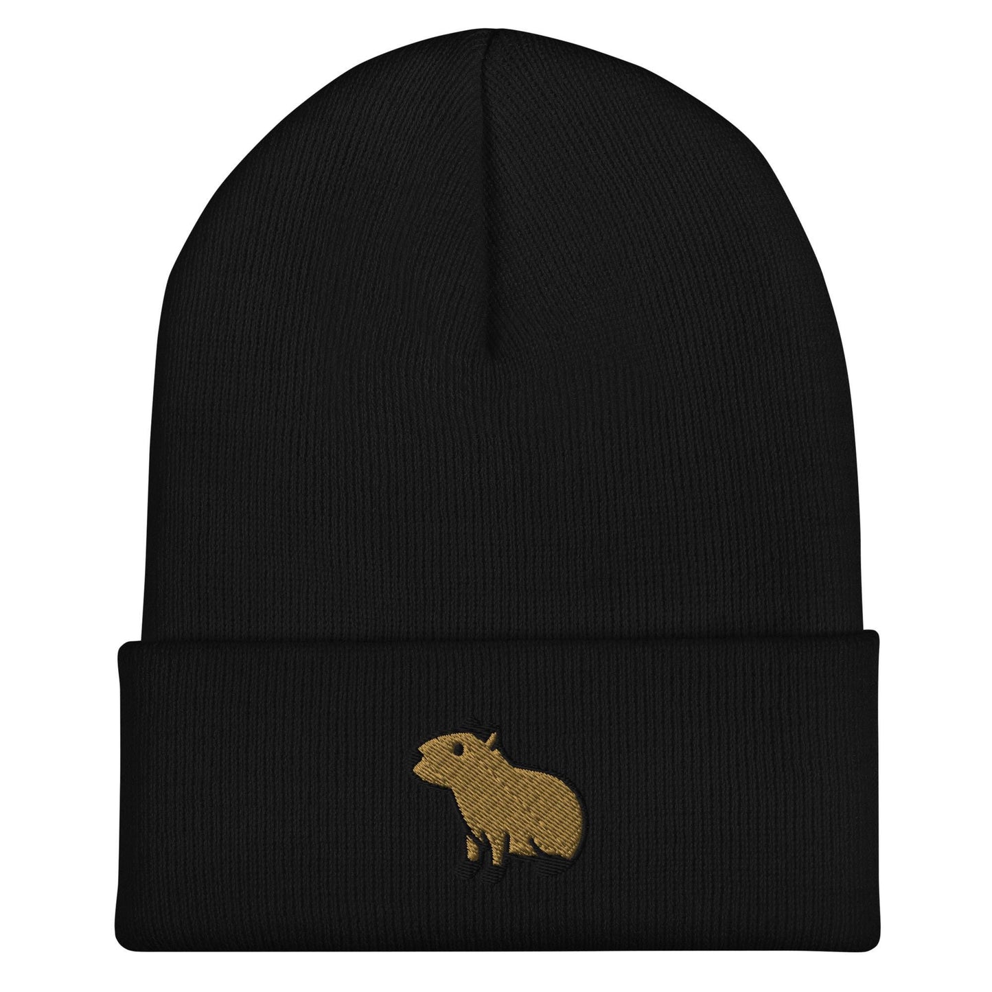 Capybara Beanie, Handmade Cuffed Knit Unisex Slouchy Adult Winter Hat Cap Gift, Kawaii
