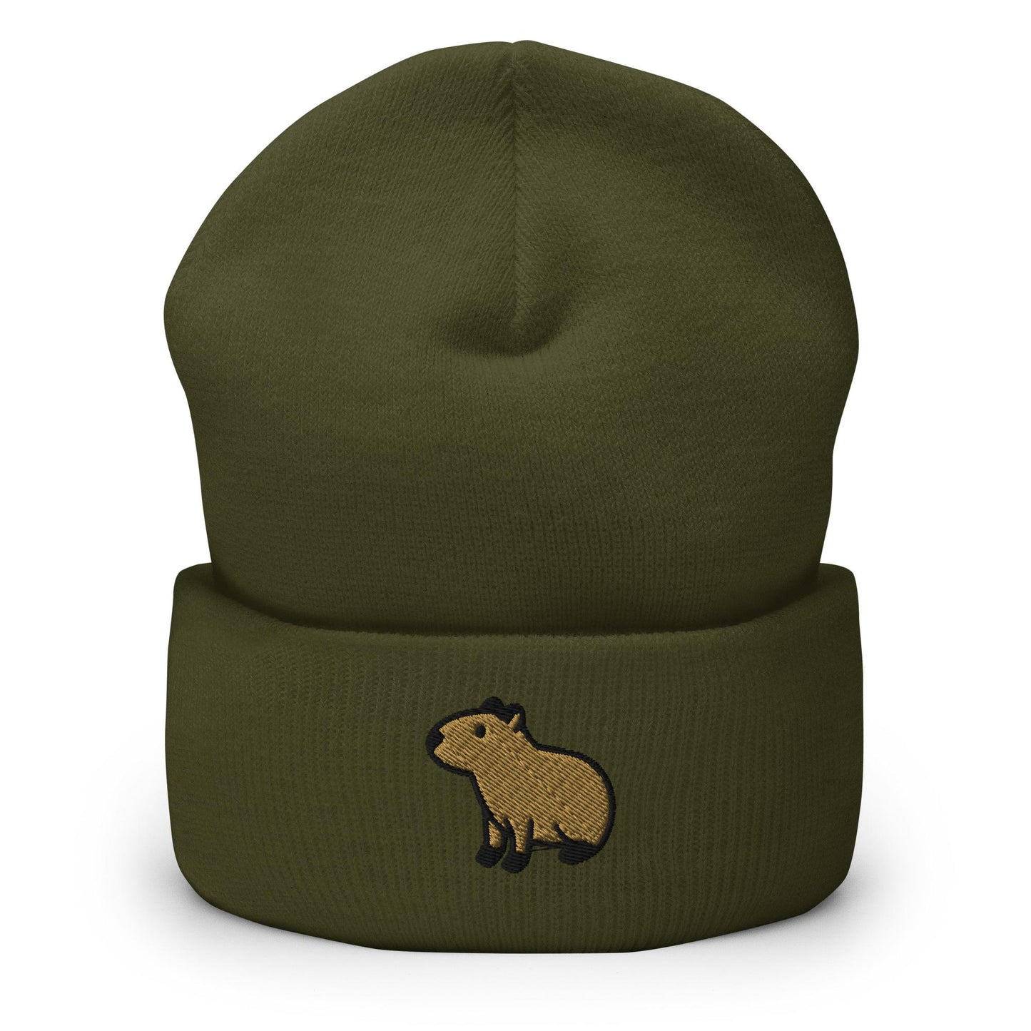 Capybara Beanie, Handmade Cuffed Knit Unisex Slouchy Adult Winter Hat Cap Gift, Kawaii