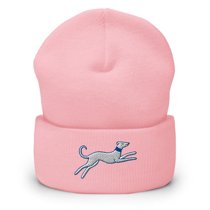Greyhound Beanie, Handmade Cuffed Knit Unisex Slouchy Adult Winter Hat Cap Gift, Kawaii