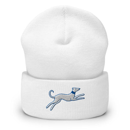 Greyhound Beanie, Handmade Cuffed Knit Unisex Slouchy Adult Winter Hat Cap Gift, Kawaii