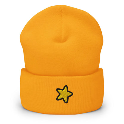 Star Beanie, Handmade Cuffed Knit Unisex Slouchy Adult Winter Hat Cap Gift, Kawaii
