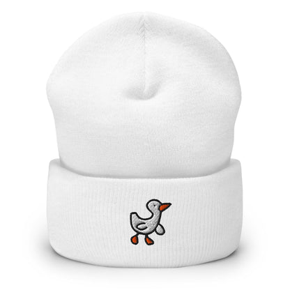 Duck Beanie, Handmade Cuffed Knit Unisex Slouchy Adult Winter Hat Cap Gift, Kawaii