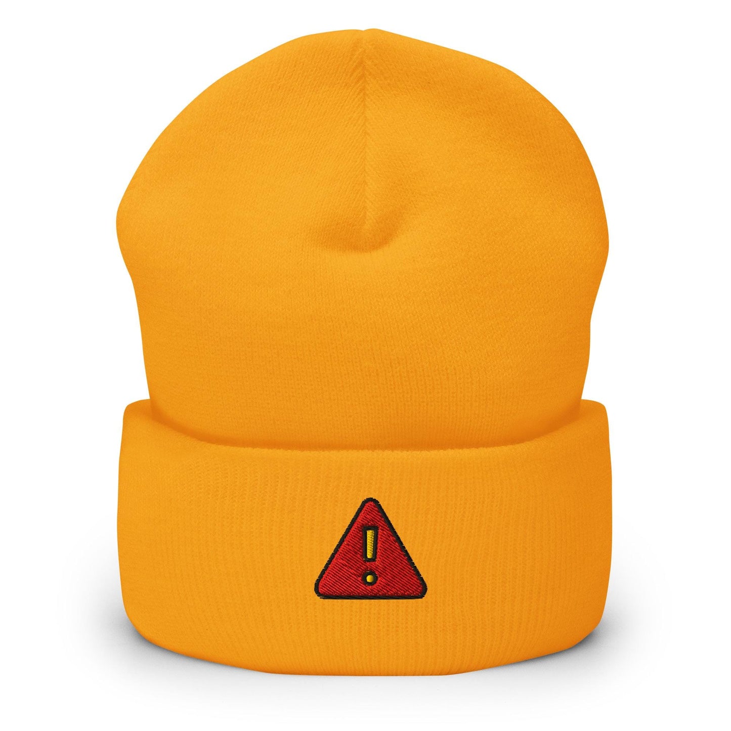 Warning Sign Beanie, Handmade Cuffed Knit Unisex Slouchy Adult Winter Hat Cap Gift, Kawaii