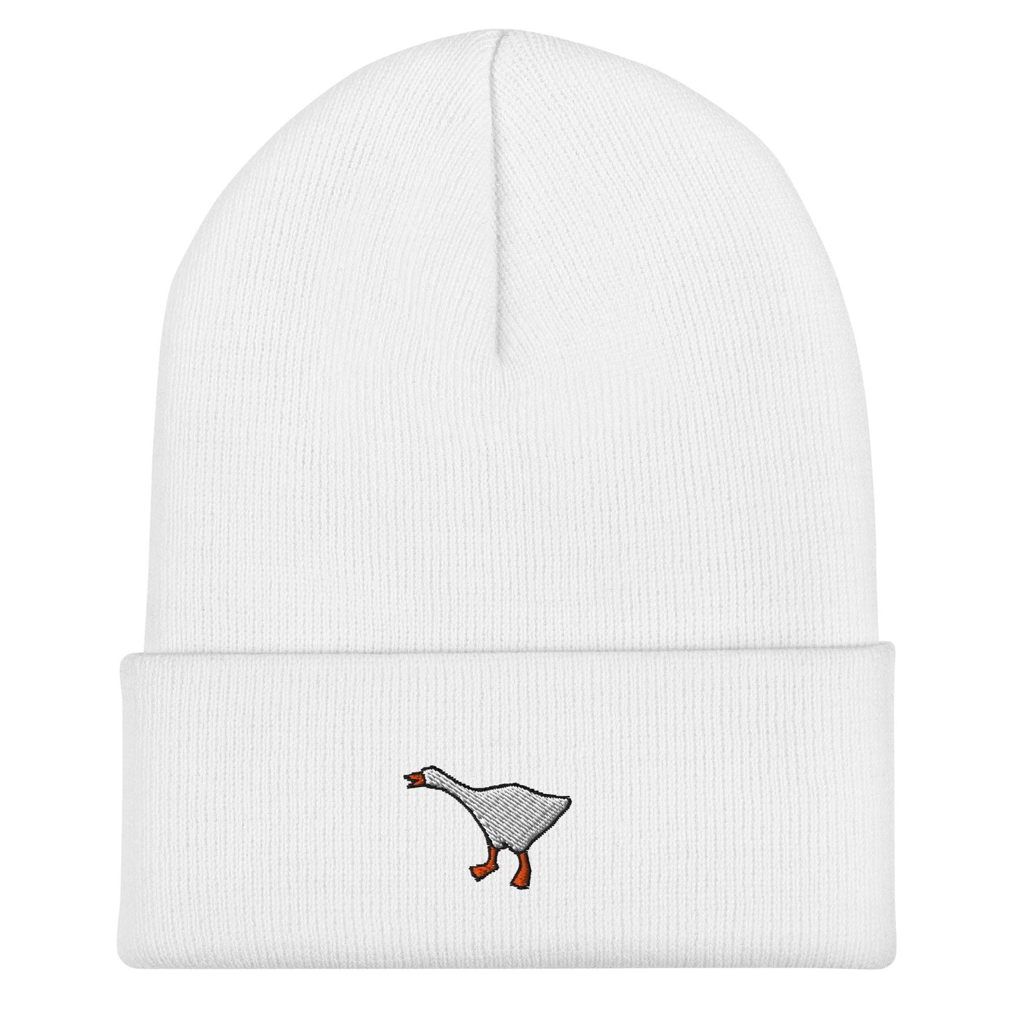 Goose Beanie, Handmade Cuffed Knit Unisex Slouchy Adult Winter Hat Cap Gift, Kawaii