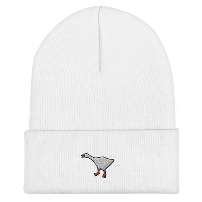 Goose Beanie, Handmade Cuffed Knit Unisex Slouchy Adult Winter Hat Cap Gift, Kawaii