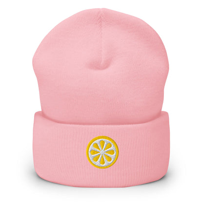 Lemon Beanie, Handmade Cuffed Knit Unisex Slouchy Adult Winter Hat Cap Gift, Kawaii