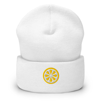 Lemon Beanie, Handmade Cuffed Knit Unisex Slouchy Adult Winter Hat Cap Gift, Kawaii