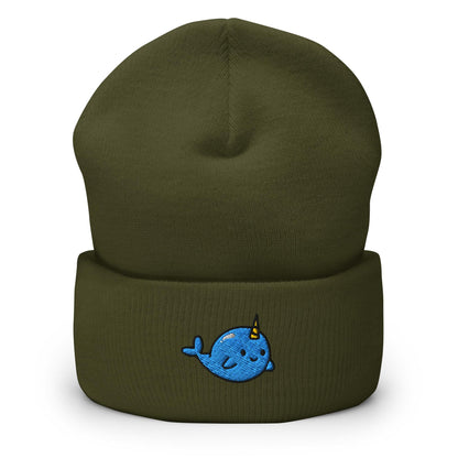 Whale Beanie, Handmade Cuffed Knit Unisex Slouchy Adult Winter Hat Cap Gift, Kawaii