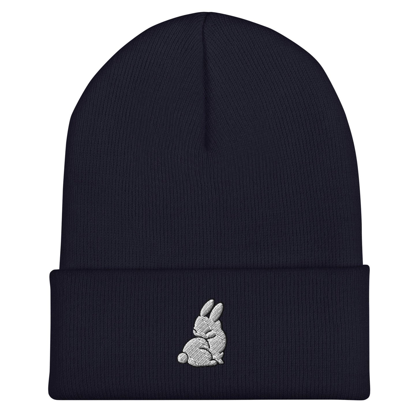 Rabbit Beanie, Handmade Cuffed Knit Unisex, Forestcore, Adult Winter Hat Cap Gift, Kawaii