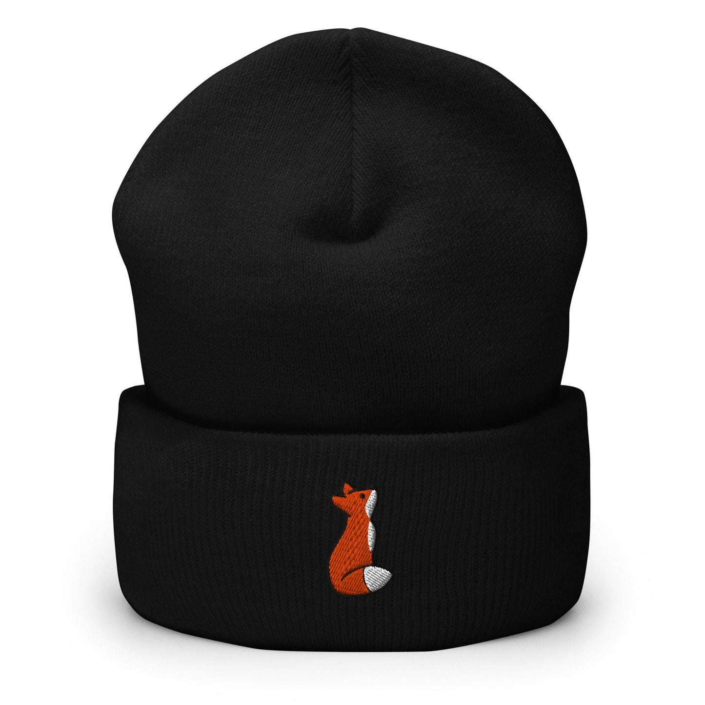 Fox Beanie, Handmade Cuffed Knit Unisex, Forestcore, Adult Winter Hat Cap Gift, Kawaii