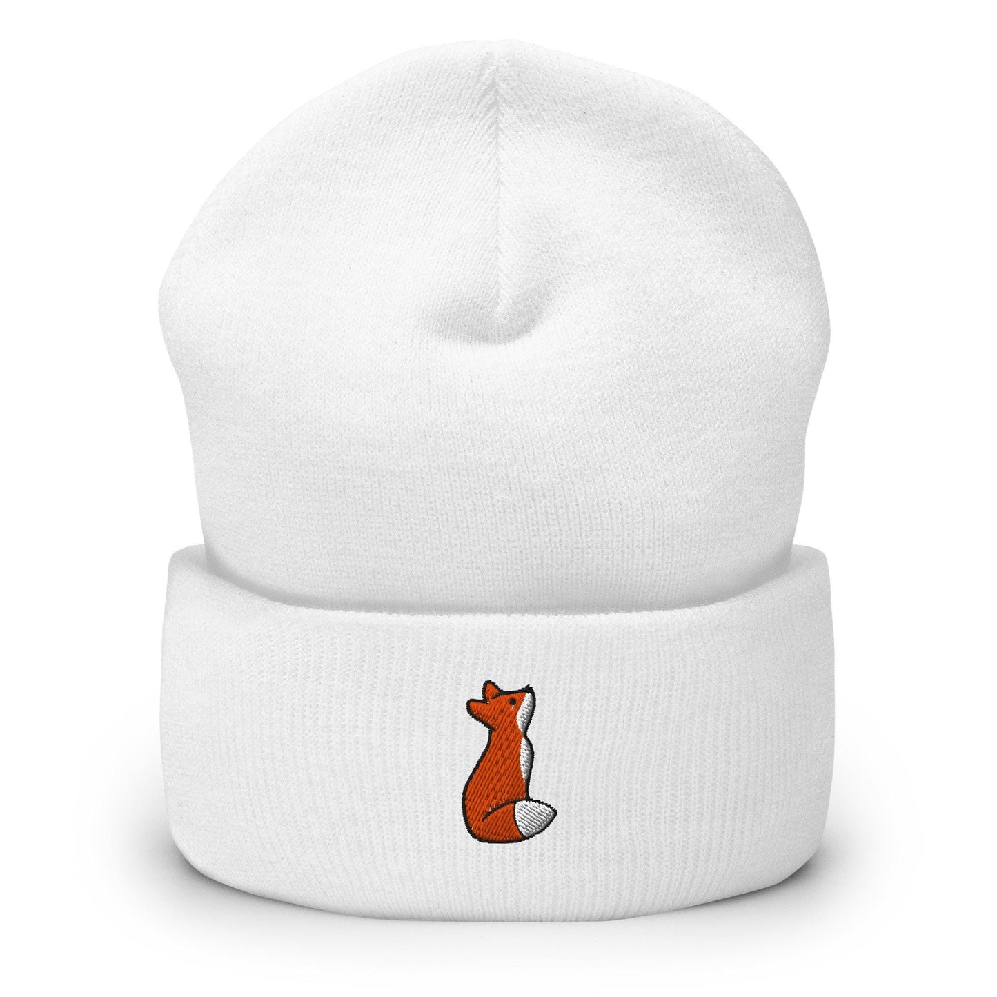 Fox Beanie, Handmade Cuffed Knit Unisex, Forestcore, Adult Winter Hat Cap Gift, Kawaii