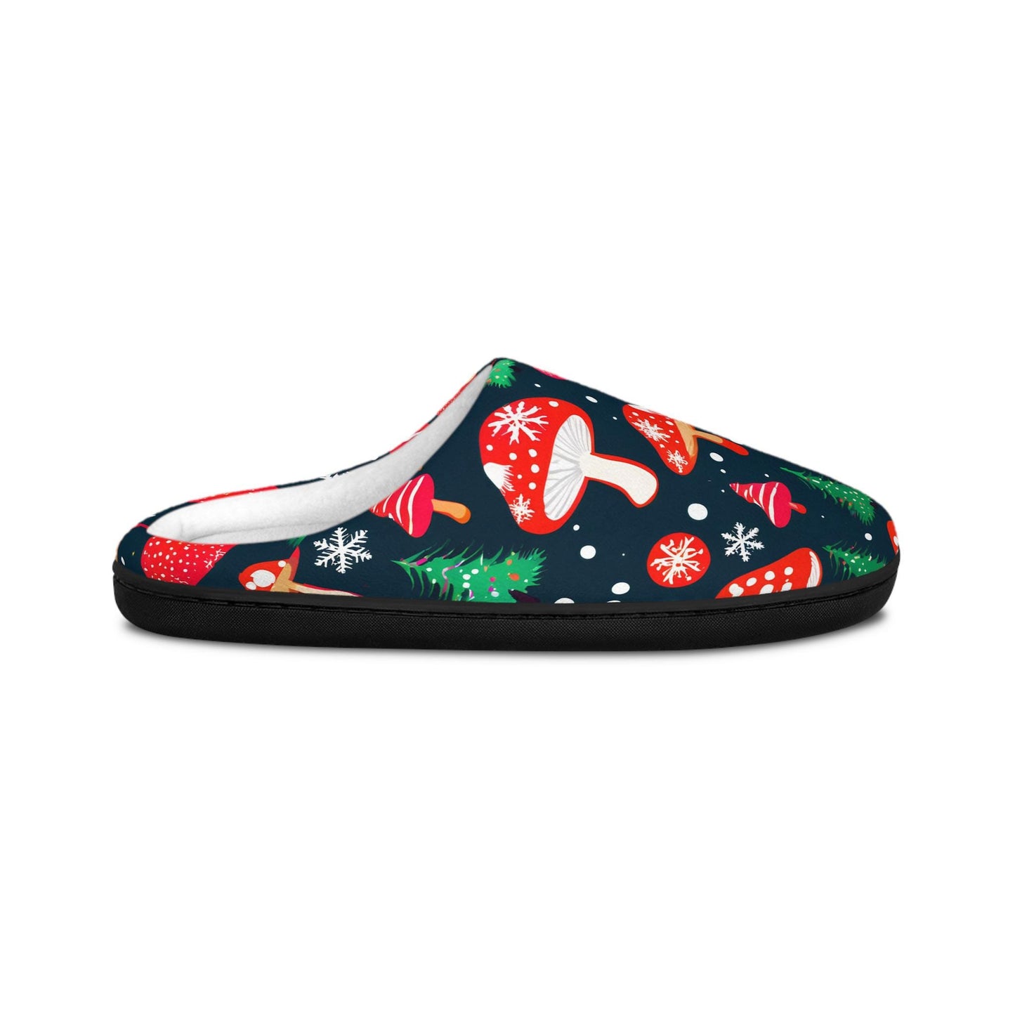 Christmas Slippers ForMen Red Mushroom ChristmasTree Snowflake Winter Indoor House Shoes Men's Home Footwear Holiday Cozy Gifte ForHim
