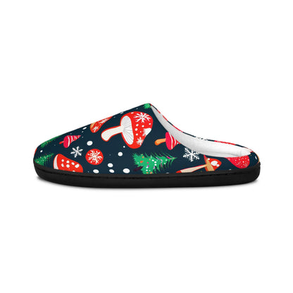 Christmas Slippers ForMen Red Mushroom ChristmasTree Snowflake Winter Indoor House Shoes Men's Home Footwear Holiday Cozy Gifte ForHim