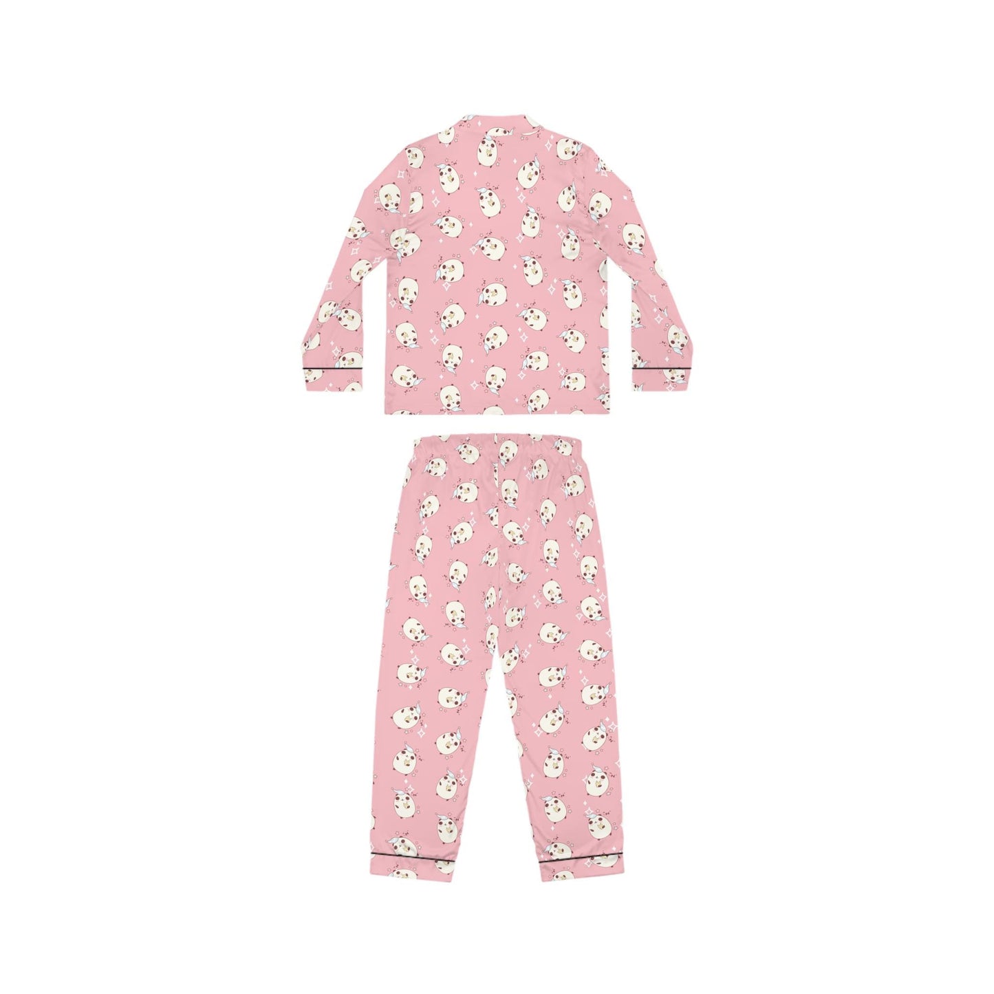 Kawaii Sleeping Bears Satin Pajama Set, Cute PJs for Women, Sleepwear Gift, Lounge Wear, Nightwear,