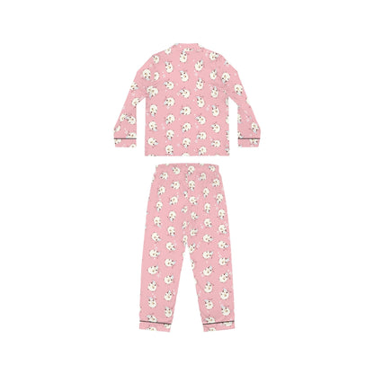 Kawaii Sleeping Bears Satin Pajama Set, Cute PJs for Women, Sleepwear Gift, Lounge Wear, Nightwear,