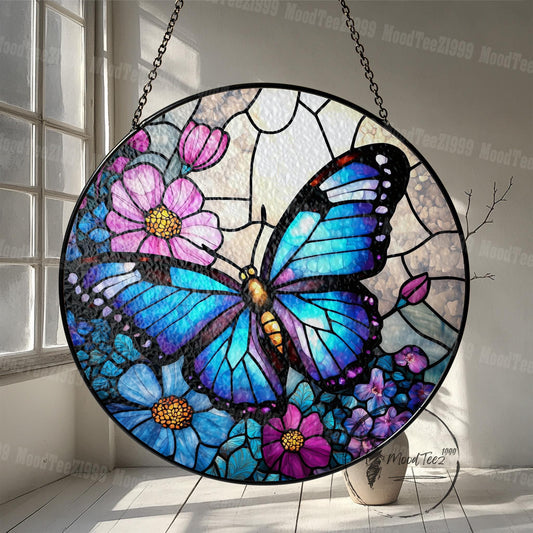 Butterfly Stained Glass Suncatcher, Gift for Butterfly Lovers, Stained Glass Window Hanging, Butterfly Suncatcher, Gift for Mom