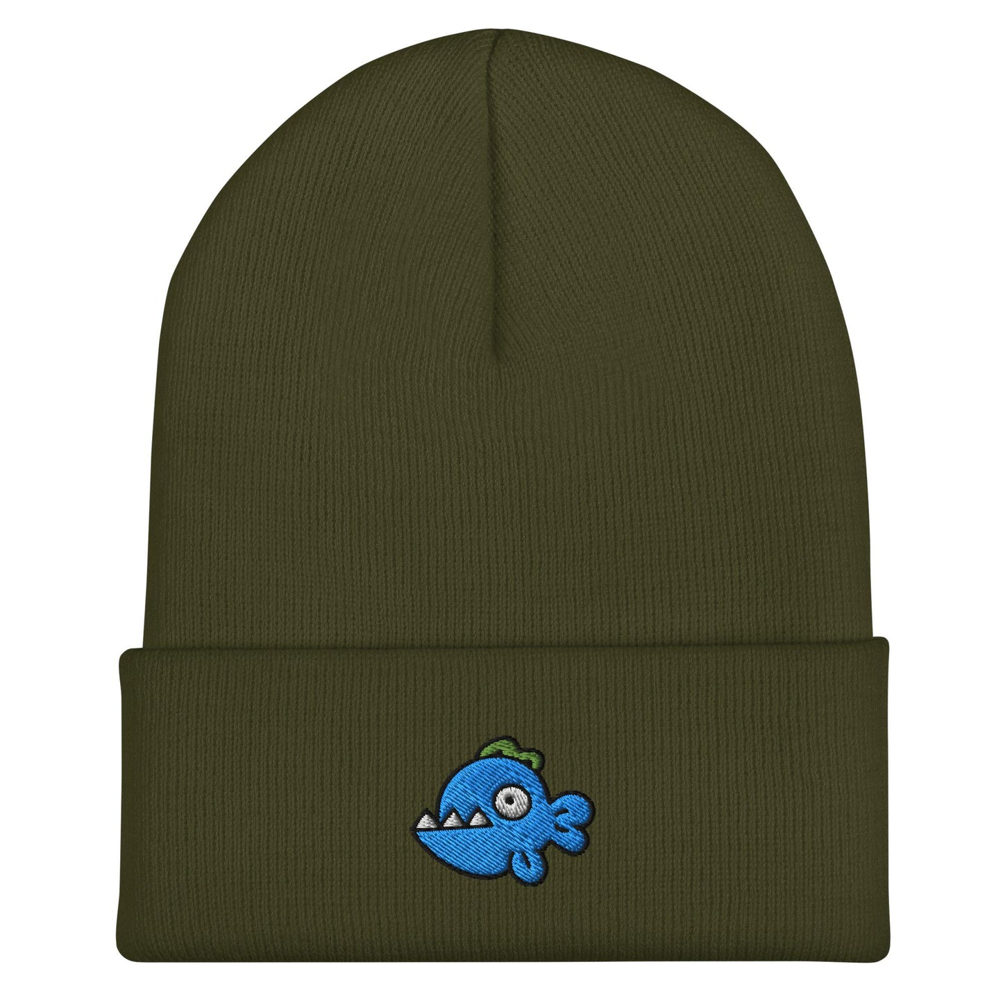 Fish Beanie, Handmade Cuffed Knit Unisex Slouchy Adult Winter Hat Cap Gift, Kawaii