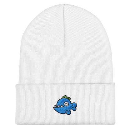 Fish Beanie, Handmade Cuffed Knit Unisex Slouchy Adult Winter Hat Cap Gift, Kawaii