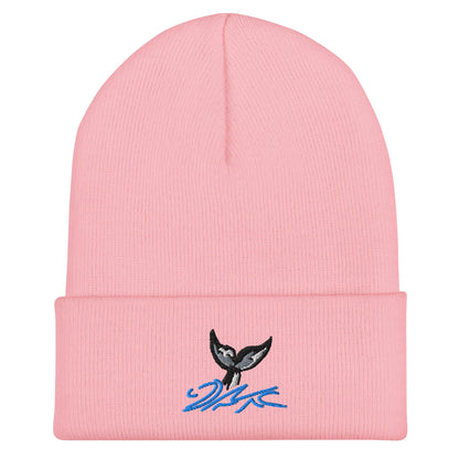 Whale Beanie, Handmade Cuffed Knit Unisex Slouchy Adult Winter Hat Cap Gift, Kawaii